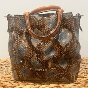 Dooney & Bourke python embossed satchel handbag purse